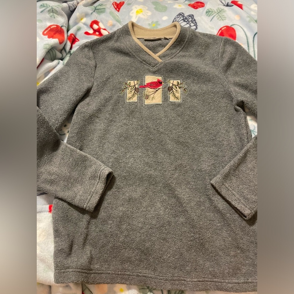 Vintage Grandma Fleece Cardinal Sweater